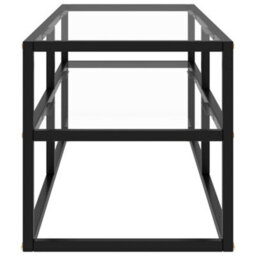 Berkfield Tv Cabinet Black With Tempered Glass 100X40X40 Cm - thumbnail 3