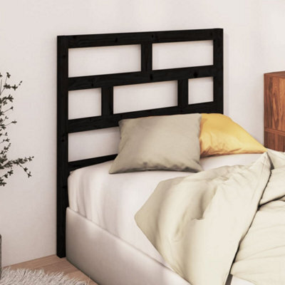 Berkfield Bed Headboard Black 81X4X100 Cm Solid Wood Pine - image 1