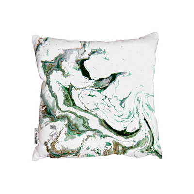 Andrew Lee Cushions - Golden And Dark Blue Mixed Marble Effect (Cushion) / 60Cm X 60Cm