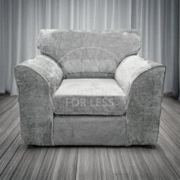 Furnishings For Less UK Monaco Chenille Fabric 3 Piece Sofa Set - 3 2 1  Light Grey - thumbnail 7