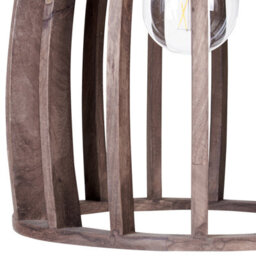 Wyld And Coco Mango Wood Pendant Lamp, Dark Brown Open Cage Shade, Handmade - W45 X D45 X H165 Cm - thumbnail 6