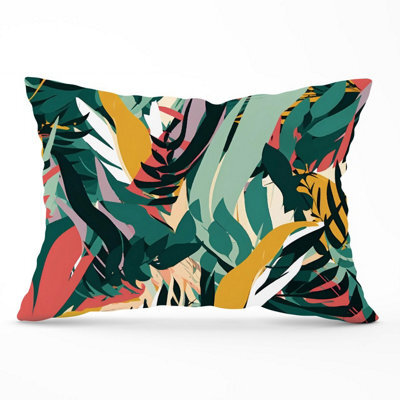 Warren Reed Designer Coloured Tropical Leaves Cushions 33Cm X 48Cm