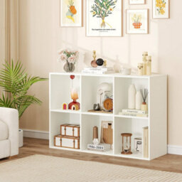 White Modern 6 Cube Bookshelf Display Rack Horizontal Vertical Bookcase Organizer - thumbnail 3