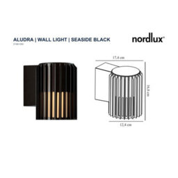 Nordlux Aludra Outdoor Aluminium Wall Light Coastal/marine Safe Black,mains - thumbnail 6