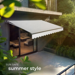 Tectake Retractable Awning Ornella - Wall Bracket Incl, Easy Adjustment, And Uv Blocking 300 X 250 Cm - Light Grey - thumbnail 7