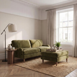 Furniturebox Uk Bernie Green Chenille Fabric 3 Seater Sofa - thumbnail 7
