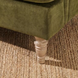 Furniturebox Uk Bernie Green Chenille Fabric 3 Seater Sofa - thumbnail 6