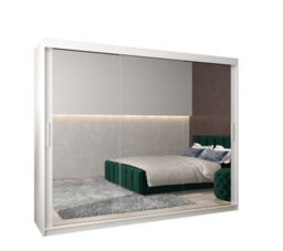 Arte Tokyo 03 Contemporary Mirrored 3 Sliding Door Wardrobe 9 Shelves 2 Rails White Matt (H)2000mm (W)2500mm (D)620mm - thumbnail 1