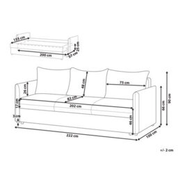 Wyld And Coco Taupe Chenille 3-Seater Sofa Bed - Storage, Foam Cushions, Modern Design - thumbnail 3