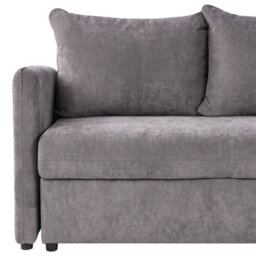 Wyld And Coco Taupe Chenille 3-Seater Sofa Bed - Storage, Foam Cushions, Modern Design - thumbnail 7