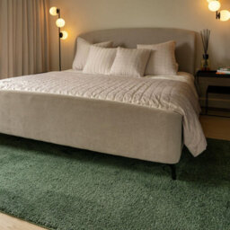 Loomed Machine Washable Shaggy Rug Green Fluffy Carpet Mats 80Cm X 150Cm - thumbnail 3