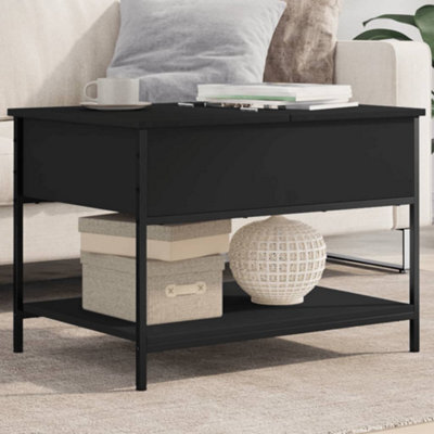 Walplus Coffee Table Black 70X50X50 Cm Engineered Wood And Metal - image 1