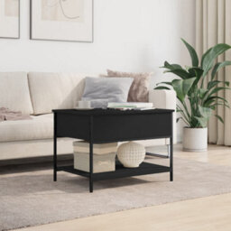 Walplus Coffee Table Black 70X50X50 Cm Engineered Wood And Metal - thumbnail 3