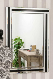 Mirroroutlet Dalton Black All Glass Mirror 90 X 60 Cm - thumbnail 2
