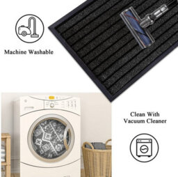 American Vintage Living Room Carpet Washable Pvc Floor Mat Non-Slip Kitchen Rug Black2 80X300Cm - thumbnail 8
