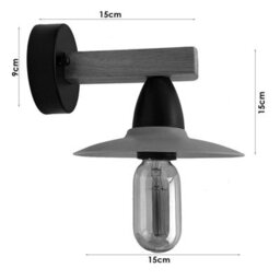 Ledsone Vintage Industrial Wall Light Sconce Lamp Fixture Indoor, Retro Light Made Of Steel And Wood, E27 - White - thumbnail 3