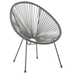 Beliani Garden Chair Acapulco Ii Pe Rattan Dark Grey - thumbnail 1