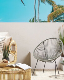 Beliani Garden Chair Acapulco Ii Pe Rattan Dark Grey - thumbnail 2