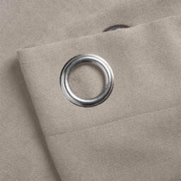 Luxury Living Velvet Chenille Eyelet Curtains Ready Made Pair Taupe - thumbnail 4