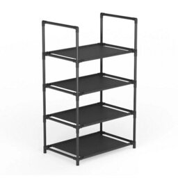 4 Tiers-43X28X72Cm Metal Narrow Shoe Rack Shoe Shelf Vertical Tall Slim Footwear Storage Organizer - thumbnail 3
