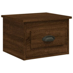 Berkfield Wall-Mounted Bedside Cabinet Brown Oak 41.5X36X28Cm - thumbnail 2