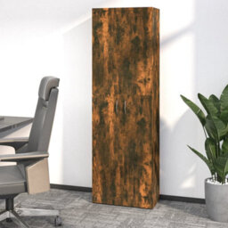 Vidaxl Office Cabinet Smoked Oak 60X32X190 Cm Engineered Wood