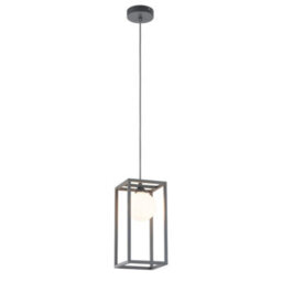Luminosa Lighting Luminosa Industrial And Retro Hanging Pendant Grey 1 Light  With Glass Shade, G9 - thumbnail 2