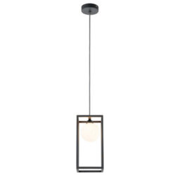 Luminosa Lighting Luminosa Industrial And Retro Hanging Pendant Grey 1 Light  With Glass Shade, G9 - thumbnail 4
