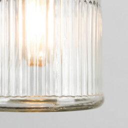 Valuelights Retro Style Clear Glass Ribbed Design Jar Ceiling Light Shade (D)12Cm - thumbnail 3