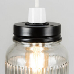 Valuelights Retro Style Clear Glass Ribbed Design Jar Ceiling Light Shade (D)12Cm - thumbnail 6