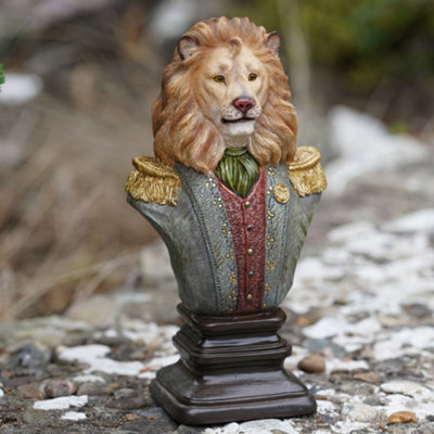 Burgess Lion Gentry Bust Resin Sculpture Home Garden Ornament Outdoor Admiral Decoration Jungle Animals Colonial Gift - image 1