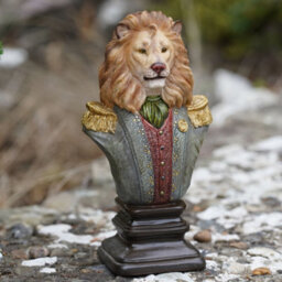 Burgess Lion Gentry Bust Resin Sculpture Home Garden Ornament Outdoor Admiral Decoration Jungle Animals Colonial Gift