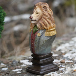 Burgess Lion Gentry Bust Resin Sculpture Home Garden Ornament Outdoor Admiral Decoration Jungle Animals Colonial Gift - thumbnail 3