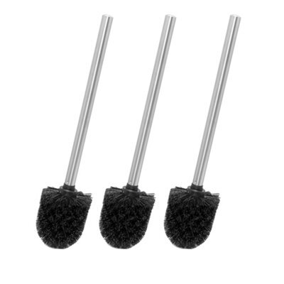 Innoteck Essentials Pack Of 3 Toilet Brush Head With Stainless Steel Handle- Black - image 1
