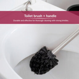 Innoteck Essentials Pack Of 3 Toilet Brush Head With Stainless Steel Handle- Black - thumbnail 4