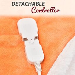 Glamhaus Heated Throw Electric Fleece Over Blanket Sofa Bed 160 X 130Cm Tangerine - thumbnail 4