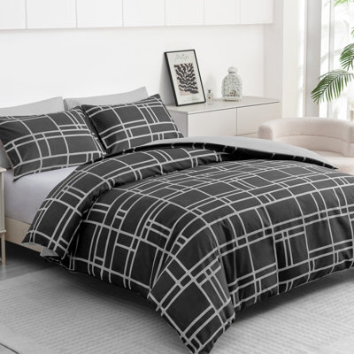 Lazzaro Premium Reversible Duvet Cover Set With Zipper Closure And Corner Ties - image 1