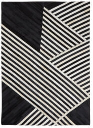 Orsina Bosie Safira Large Black And White Hair On Leather Rug - thumbnail 1