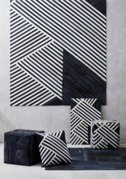 Orsina Bosie Safira Large Black And White Hair On Leather Rug - thumbnail 2