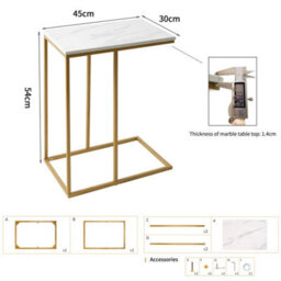 Decorative Marble End Table Coffee Sofa Bedside Table - thumbnail 2