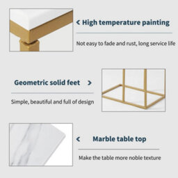 Decorative Marble End Table Coffee Sofa Bedside Table - thumbnail 6