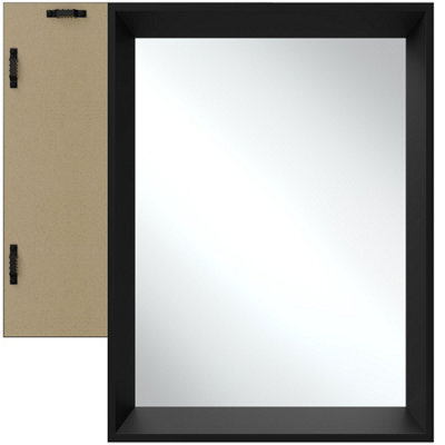 Tectake Wall Mirror Elina - Rectangular, With Plastic Frame, Includes Mounting Materials 50 X 70 Cm - Black - image 1