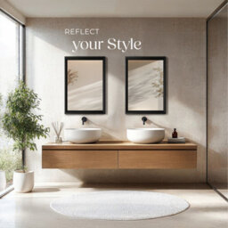 Tectake Wall Mirror Elina - Rectangular, With Plastic Frame, Includes Mounting Materials 50 X 70 Cm  - Black - thumbnail 7