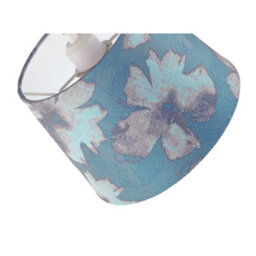 Happy Homewares Duck Egg And Blue Floral Drum Lamp Shade With Cotton Inner Lining - thumbnail 5