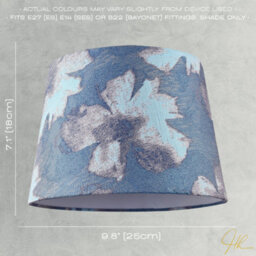 Happy Homewares Duck Egg And Blue Floral Drum Lamp Shade With Cotton Inner Lining - thumbnail 7