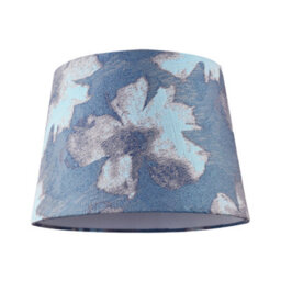 Happy Homewares Duck Egg And Blue Floral Drum Lamp Shade With Cotton Inner Lining - thumbnail 1