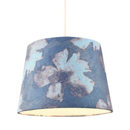 Happy Homewares Duck Egg And Blue Floral Drum Lamp Shade With Cotton Inner Lining - thumbnail 2