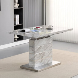 Furniture in Fashion Parini Small Extending Dining Table In Magnesia Marble Effect - thumbnail 3