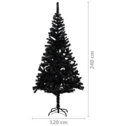 Berkfield Artificial Christmas Tree With Stand Black 240 Cm Pvc - thumbnail 5