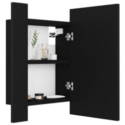 Berkfield Led Bathroom Mirror Cabinet Black 40X12X45 Cm - thumbnail 7